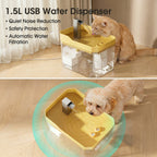 Cat and Dog Water Fountain Auto Filter Transparent Cat Drinker USB Anti-Dry Burning Recirculate Filtering Water Dispenser with Pump