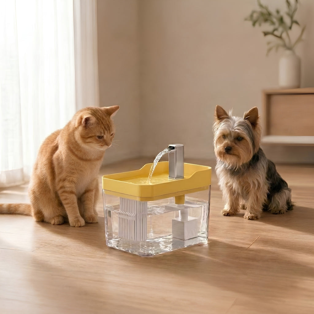 Cat and Dog Water Fountain Auto Filter Transparent Cat Drinker USB Anti-Dry Burning Recirculate Filtering Water Dispenser with Pump